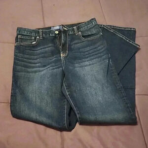 Old Navy Boys Straight Leg Flex Size 18 Regular Dark Wash Denim Jeans